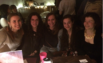 The women of Yiara (left to right): Cassandra Marsillo, events coordinator; Ellen Belshaw, assistant editor; Tess Juan-Gaillot, editor-in-chief; Steph Hornstein, associate English editor; and Isabelle L’Heureux, associate French editor. Missing: Valerie Frappier, head writer.