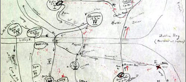 Vladmir Nabakov map of Ulysses