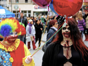 Clown. Zombie Walk. Montreal. Photo Michael Bakouch.