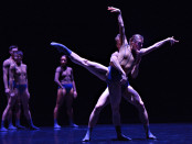 AURA. Danse Danse. Photo © Michael Slobodian. Dancers Alexis Fletcher, Peter Smida and Ballet BC artists