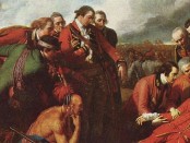 The end of the beginning: General Wolfe, while he did not live to see the British win the Battle of Plains of Abraham, marked the turning point of Quebec's history and the beginnings of English law in Quebec. Detail of "The Death of General Wolfe" (1770) by Benjamin West.