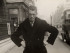 Photograph of Samuel Beckett taken by a street photographer outside Burlington House in Piccadily, ca. 1954. Photo courtesy University of Texas at Austin