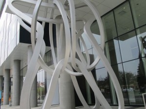 art sculpture outside hospital. photo Rachel Levine
