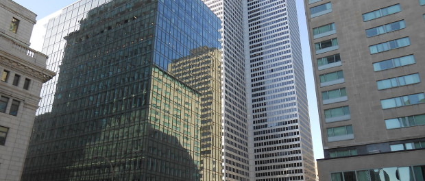 1 Place-Ville Marie, with 5 Place-Ville Marie in the foreground. Photo credit: Jean Gagnon/Wikimedia Commons.