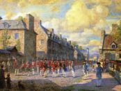 Artistic depiction of the Capitulation of Montreal. c. 1800. Artist unknown. Source: Virtual Museum of Canada.