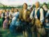 The Arrival of the Acadians in Louisiana" by Robert Dafford, measures 12 x 30 feet.
