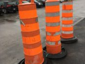 Montreal Construction Orange Cones. Photo Rachel LEvine