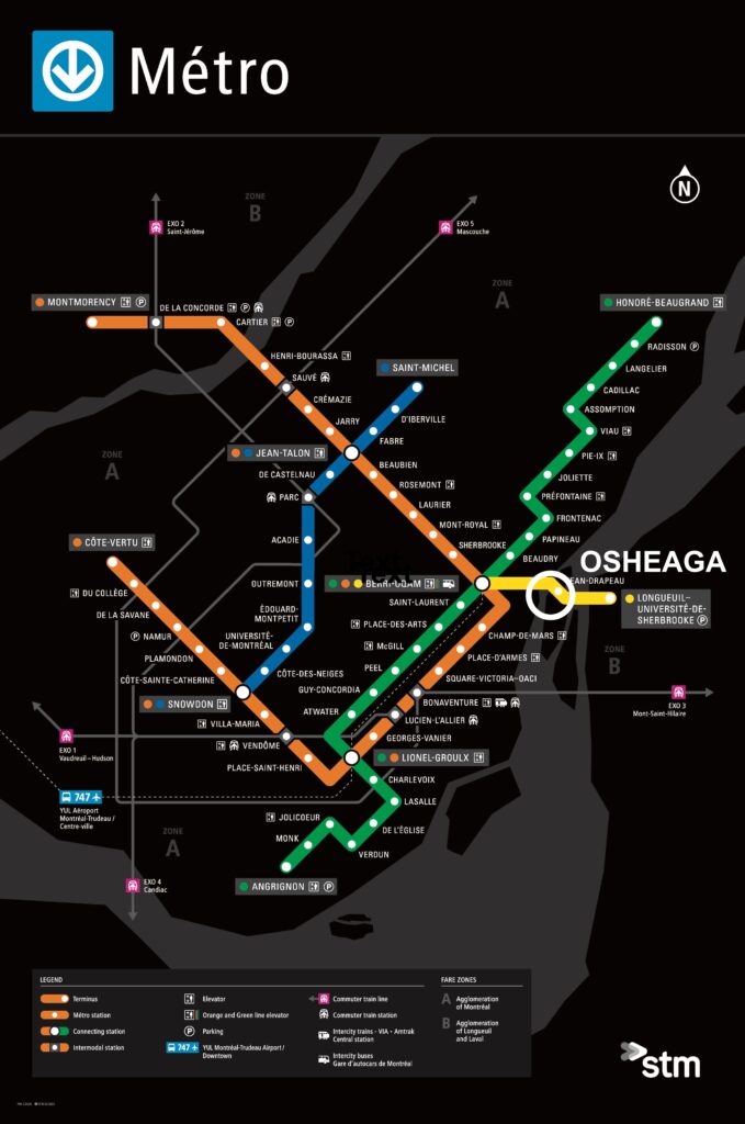 Metro Map with Osheaga Marked
