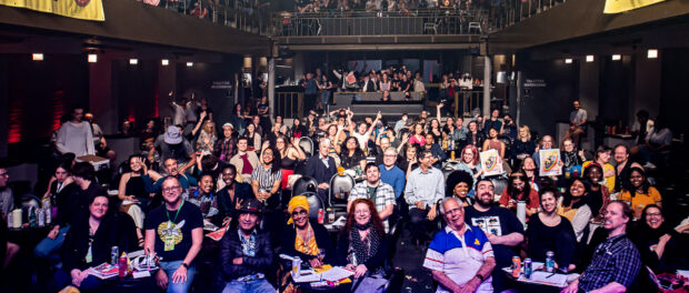 crowd in a theatre