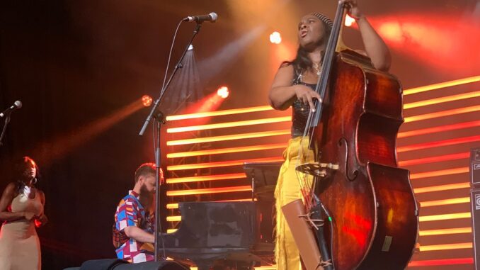 Endea Owens playing bass